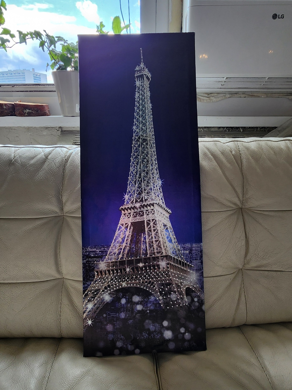 Purple Eiffel Tower Wall Art Canvas Print